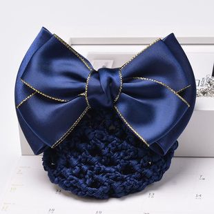 头花女职业盘发网兜酒店护士银行空姐服务员工作发夹发饰妞吖饰品