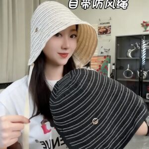 2026帽子渔夫帽系带蛋卷全脸防晒帽女大头围大帽檐遮阳帽防紫外线
