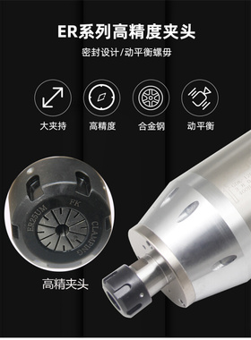 极速雕刻机主轴 高速电机直径120MJM-5.5KW模具机主轴