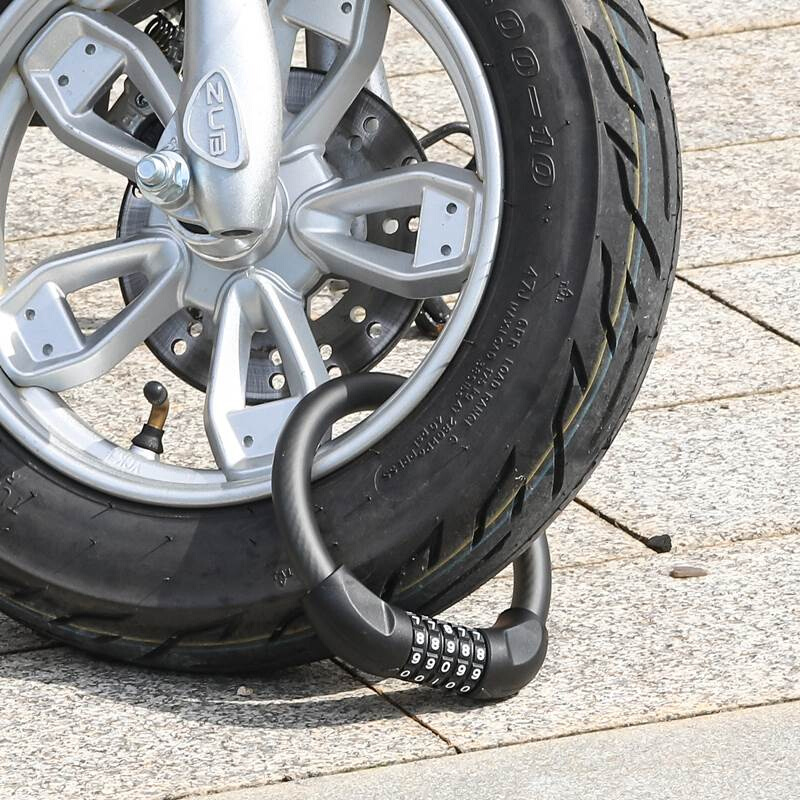 现货速发电动车锁机车防盗锁自行车密码锁加长加粗钢缆锁童车迷你