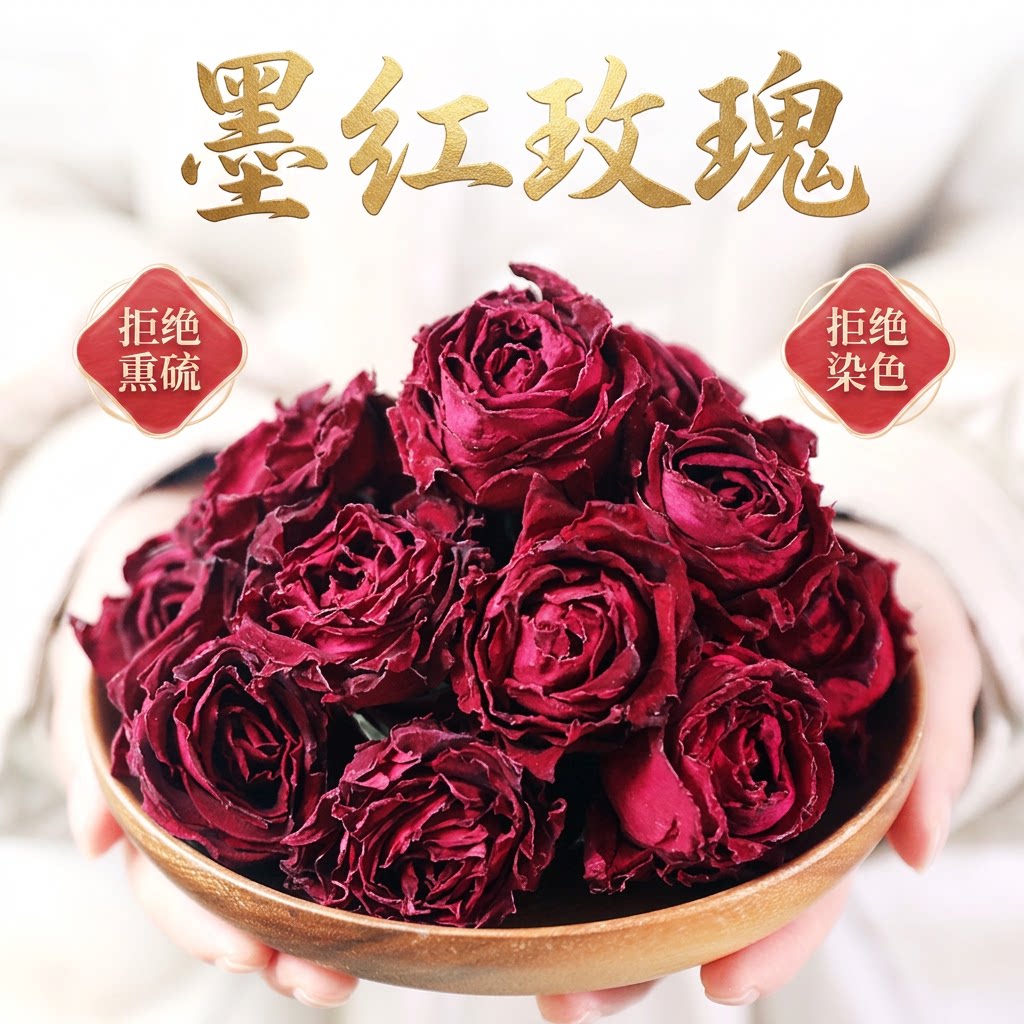 季鲜开墨红玫瑰花茶干花茶天然红色玫瑰花茶养生茶泡茶顺丰
