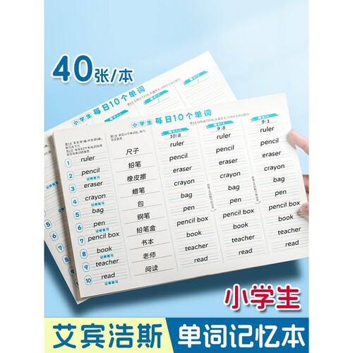 英语单词本记忆本小学生初中生单词记背神器艾宾浩斯遗忘记忆曲线