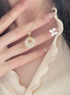 平安扣项链女生款百搭气质轻奢小众吊坠2025新款礼物