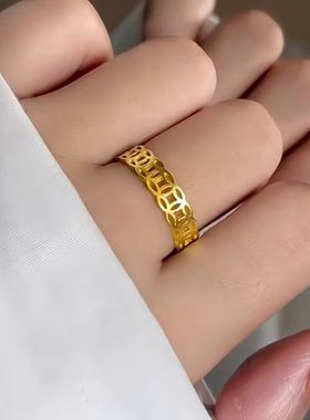 轻奢戒指 不掉色素圈戒指爆款百搭素圈戒指男士女士