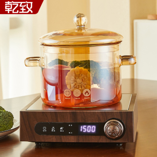 高硼硅玻璃锅家用耐高温透明炖汤锅泡面锅电陶炉双耳小奶锅炖汤煲
