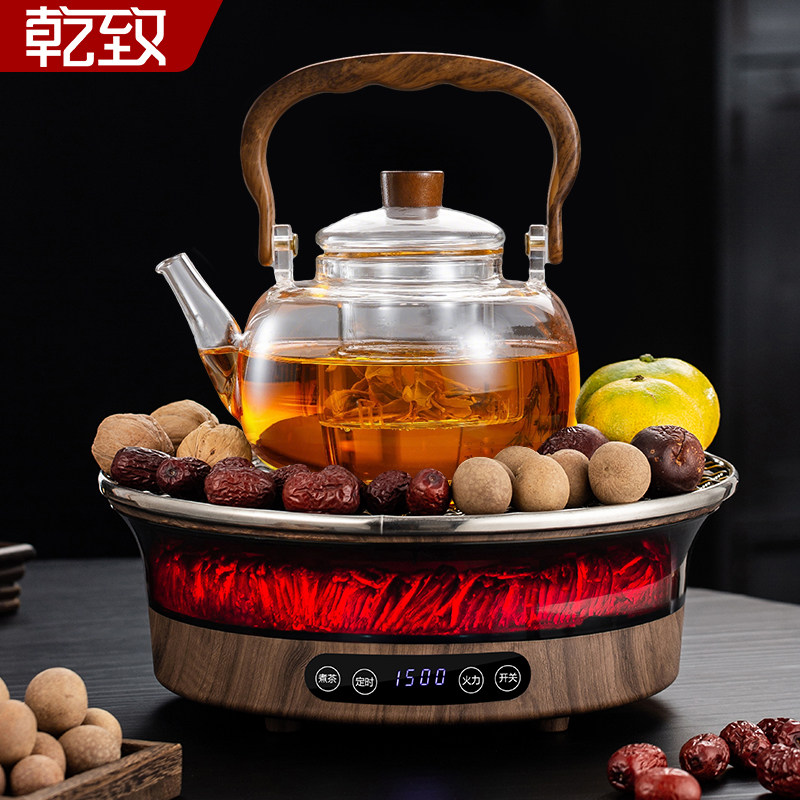 2026新款围炉煮茶烤火炉套装冬天室内电陶炉玻璃茶壶泡茶器具全套