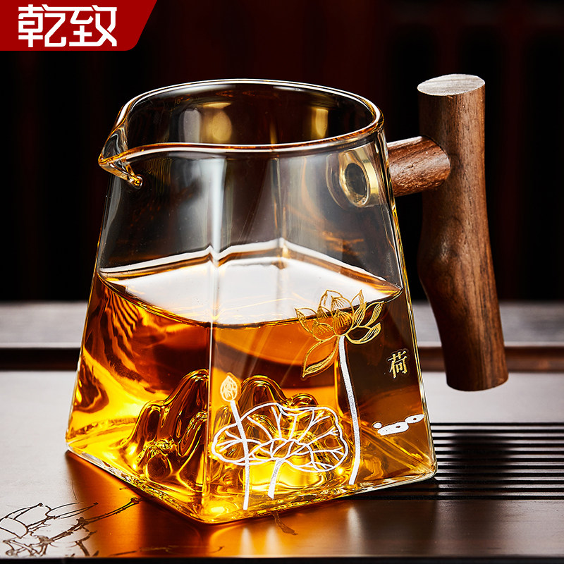 公道杯玻璃加厚木把耐热高档茶具配件分茶器茶海过滤茶漏一体套装,餐饮具,公道杯,淘宝优惠券,粉丝福利购,淘宝优惠卷