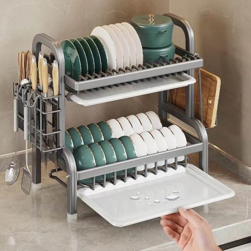 家用碗筷碗碟置物架架收纳晾碳钢用品架沥水碗碗盘架子层架厨房