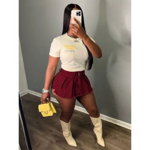 XT8205 欧美女装跨境亚马逊怀旧水洗弹力牛仔棉质超短包臀裙裤