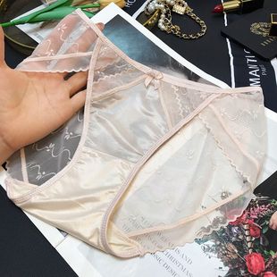 甜美控内裤女士性感蕾丝情调中底腰纯欲少女生包臀无痕三角裤女