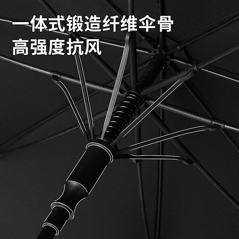 雨伞实木纯色商务长柄自动加固结实抗风大号晴雨双人直柄伞8骨