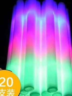 销厂促七彩泡沫海绵发光棒演唱会荧光棒氛围用品电子应援棒加油厂