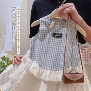KK067 女童韩版 甜美公主格子娃娃衫 可爱洋气上衣2025夏季 KK新款