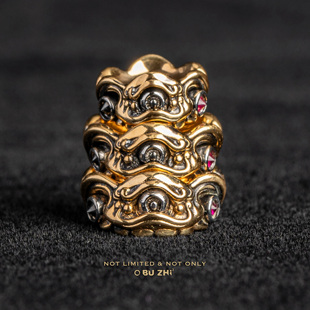 不止不只 国风大吉IP文玩新品大吉卡环 925银22K金 潮流百搭 招财