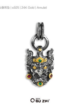 不止不只925银24K大鹏鸟头像吊坠