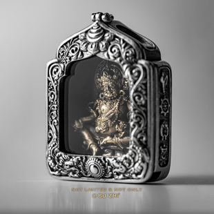 新品 潮流复古 黄财神嘎乌盒吊坠 铜 开打开 925银 不止不只