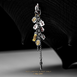 不止不只 国风系列 万符归一链吊坠 925银24K贴金 朱砂 潮流复古