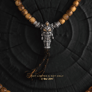 不止不只新品怒目金刚.大黑天 文玩三通配饰 925银22K金 复古百搭