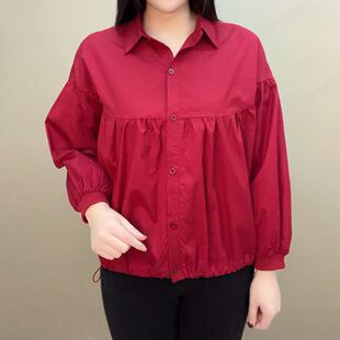 2025春季新款时尚长袖衬衫减龄女网红爆款休闲百搭纯色上衣开衫女