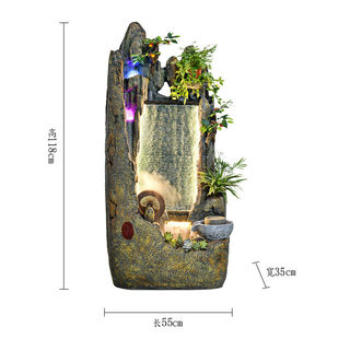 尊儒假山流水幕墙喷泉开业礼品落地屏风摆件办公室客厅装 饰川流不