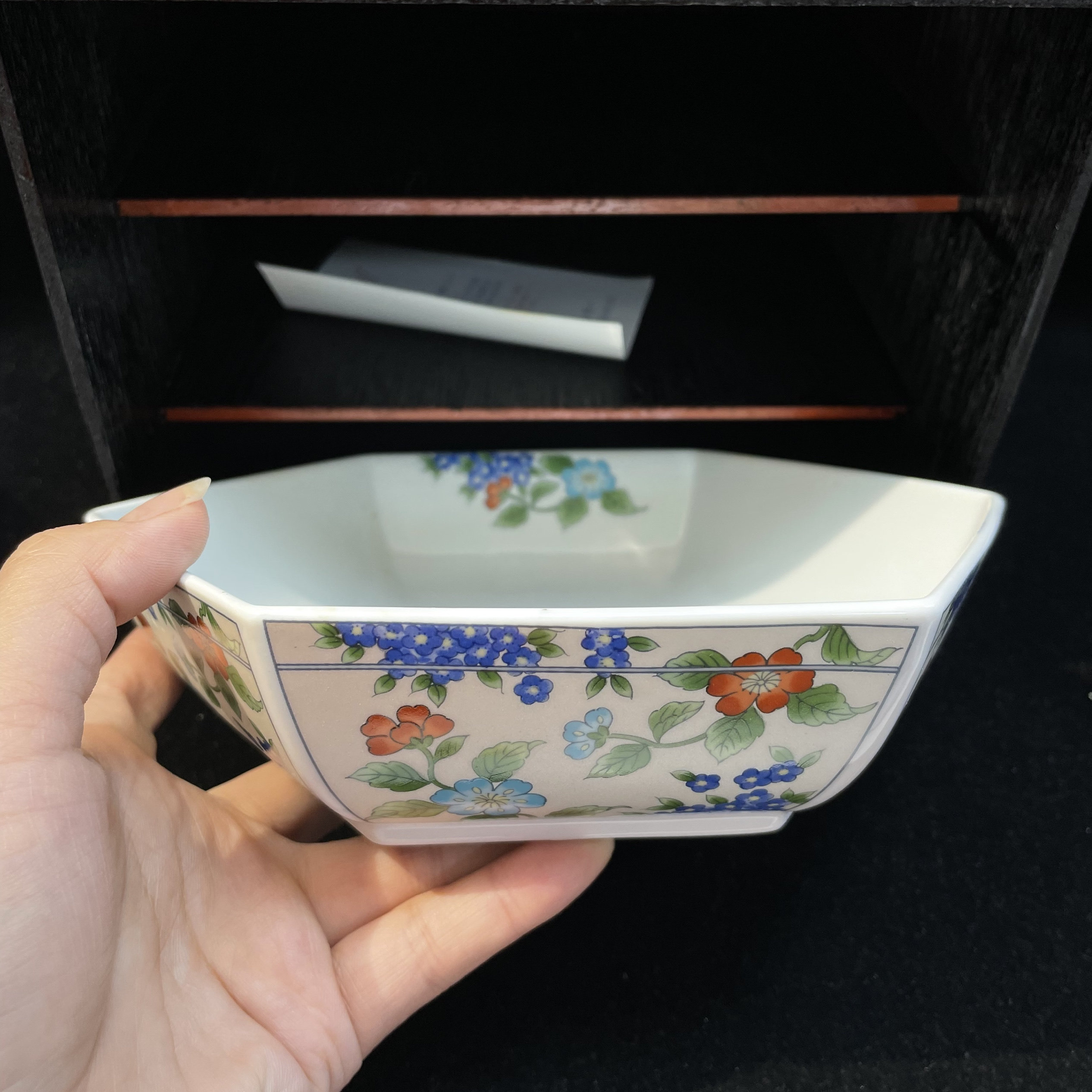 日本有田烧古伊万里赤绘交趾釉彩绘美浓烧食钵汤碗果子钵饭碗餐具