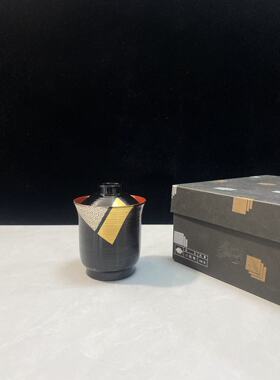 日本中古回流漆器金莳绘金箔工艺小吸物碗茶具茶杯味增汤碗料理碗