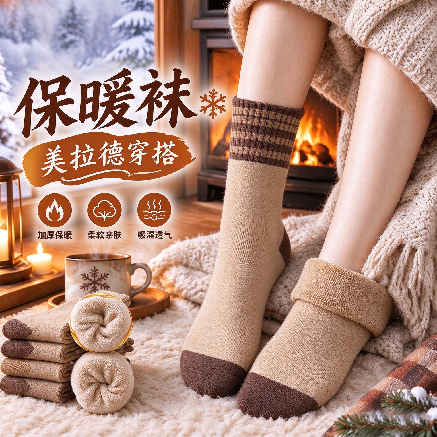 东北冬季加绒加厚毛巾底条纹