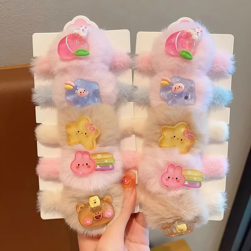 儿童秋冬毛绒头绳卡通毛绒发圈