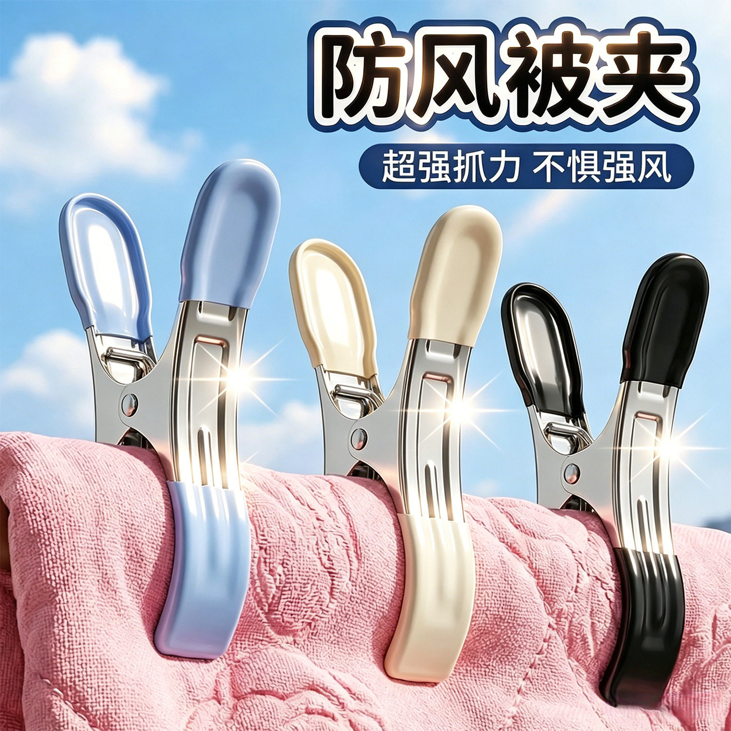 强力防风被子夹晾晒不掉落