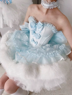 十字心结lolita渐变小花嫁连衣裙初恋生日裙小礼服