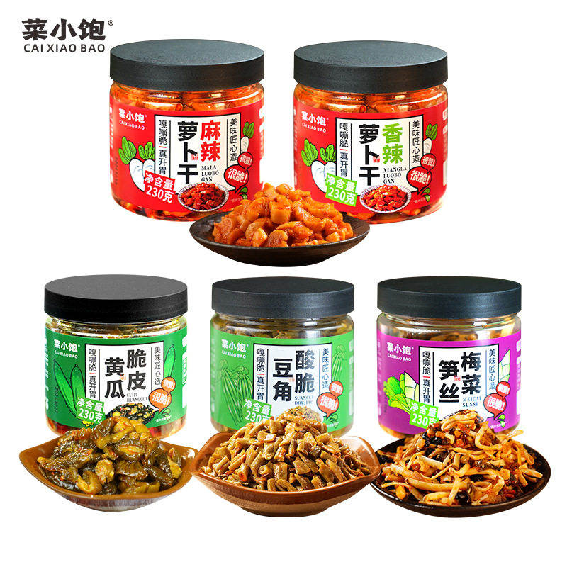 菜小饱脆皮黄瓜甜辣脆萝卜干豆角梅菜笋丝下饭菜即食酱咸菜腌菜