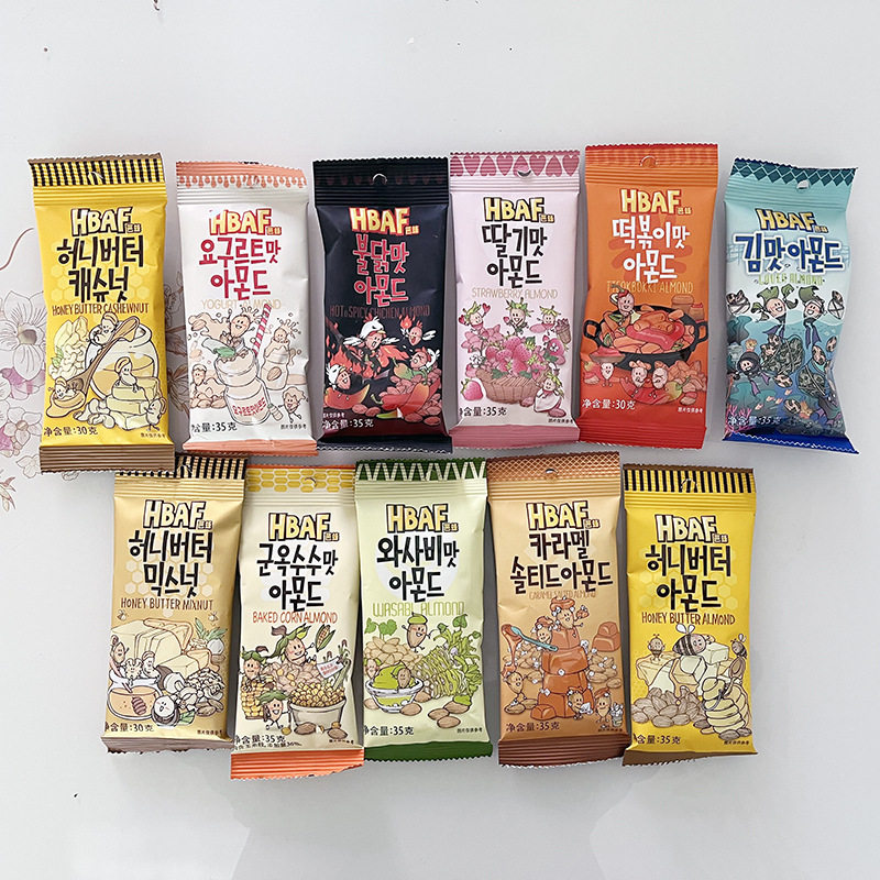 韩国进口芭蜂汤姆农场蜂蜜黄油扁桃仁35g 巴旦木杏仁坚果零食