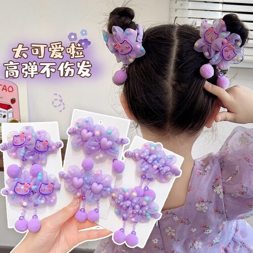 夏季儿童发饰小女孩超仙可爱公主花朵头绳女童肠圈不伤发发圈头饰