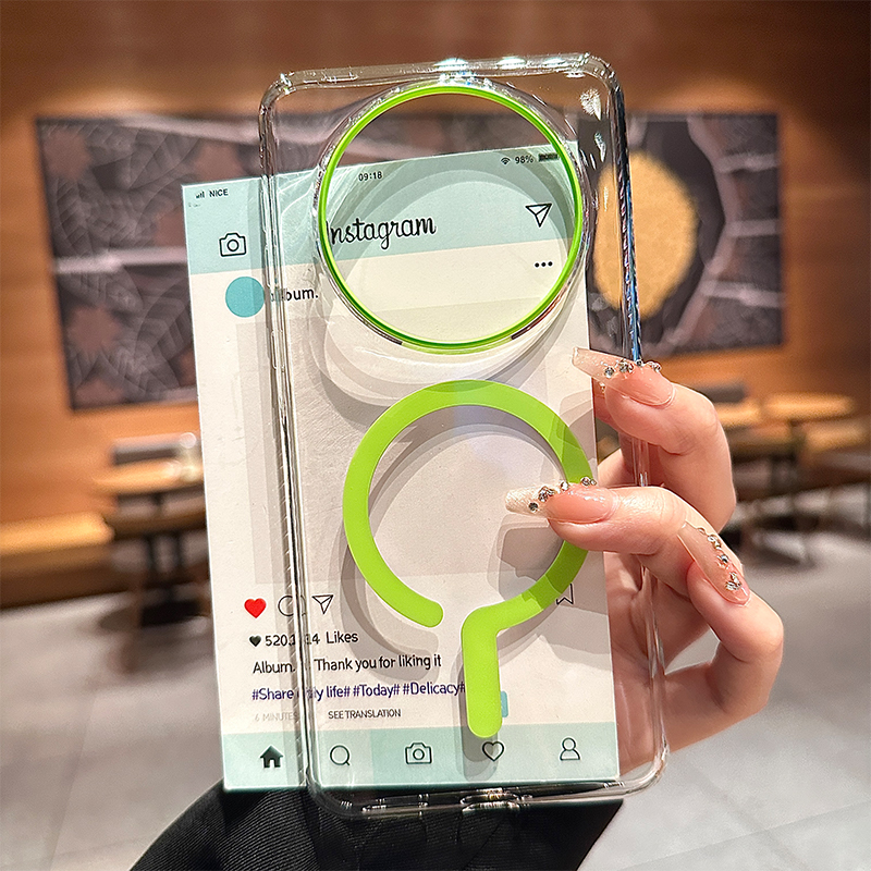 适用华为mate70pro透明硬磁吸防摔手机壳mate60pro磁吸问号保护壳新款超薄硬壳mate70pro+高级感保护套男外壳