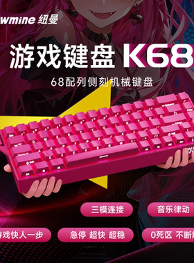 纽曼K68 三模无线68键RGB宏驱动高颜值送男友礼物电竞版游戏键盘