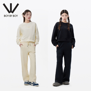 潮牌女装 BOY商场同款 春秋宽松舒适圆领套头卫衣W03009 BOY