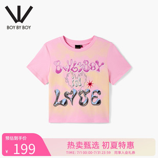 t恤 BOY BOY夏日ootd穿搭立体印花时尚 潮流少女感针织百搭短袖