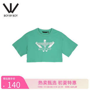 针织短袖 BOYBYBOY夏潮牌女款 T恤宽松印花W01022