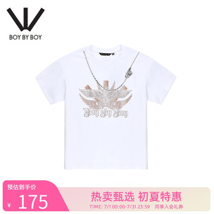 T恤可拆卸链子W01020 Boy Boy夏潮牌女款 针织短袖