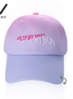 BOY BY BOY潮牌女装夏季帽字潮酷紫色撞色设计时尚棒球帽鸭舌帽