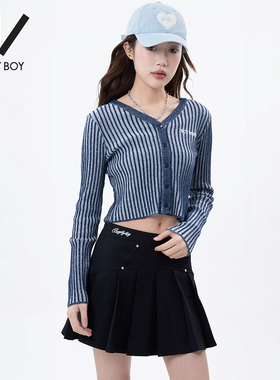 BOY BY BOY商场同款潮牌女装春季修身高弹针织衫W64086