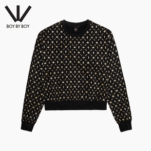 圆领套头卫衣logo老花满印春季 Boy潮牌女装 W03007 Boy