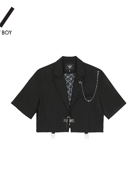 BOYBYBOY夏潮牌女款西装短袖短款露腰甜酷W41000