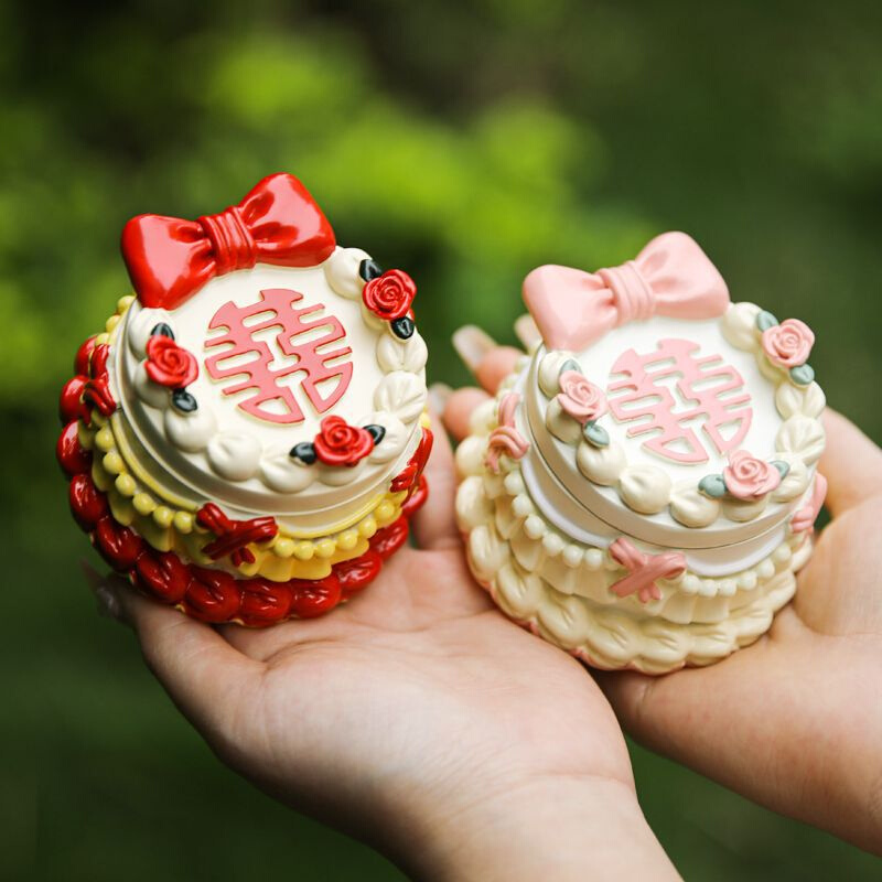 热销求婚戒指盒创意祝福系列纪念日奶油蛋糕婚礼订婚领证礼物喜字
