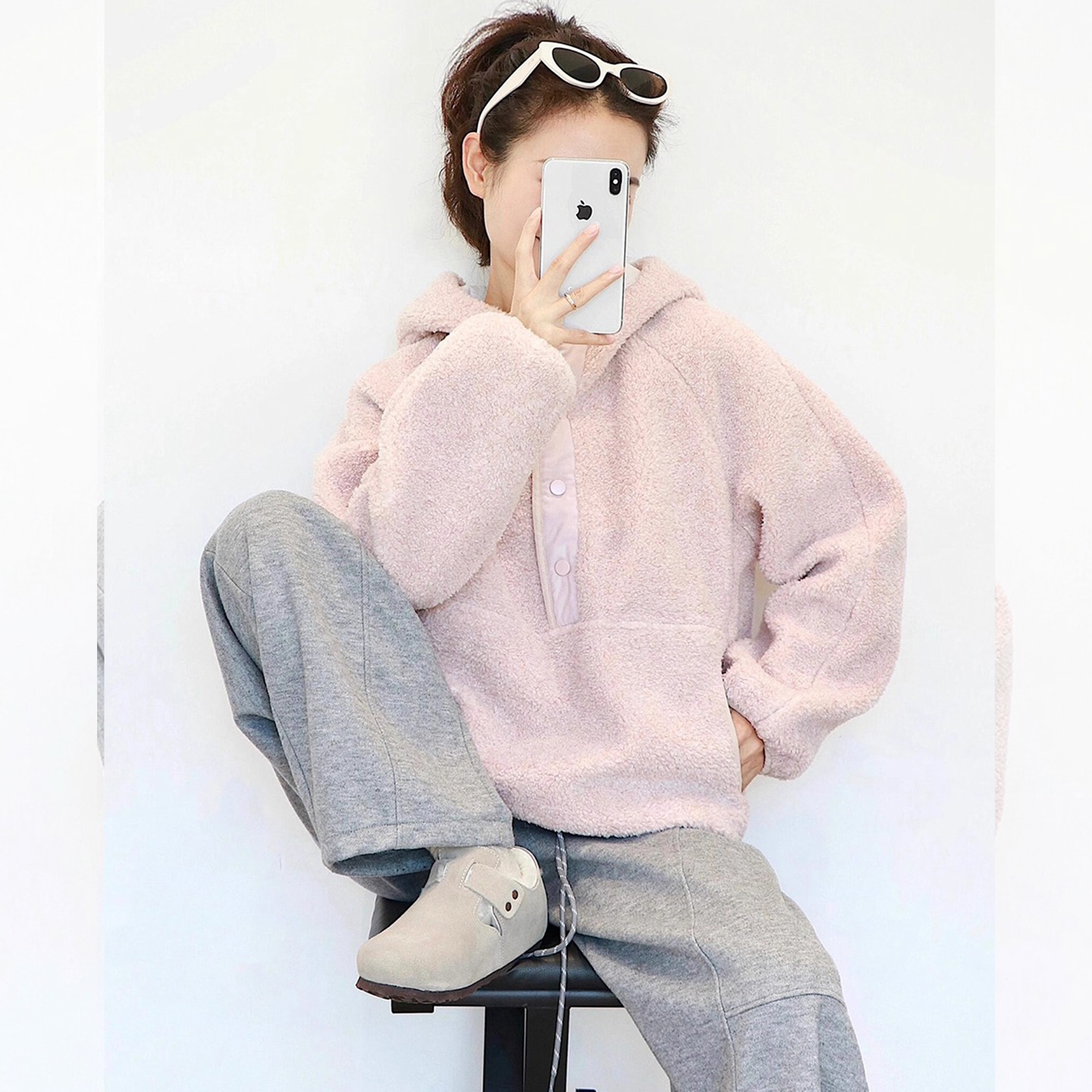 【送运费险】连帽羊羔毛卫衣女