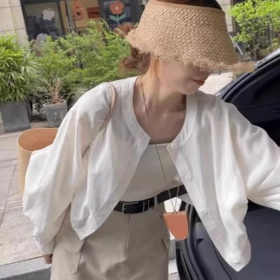 小个子气质百搭短款开衫薄外套