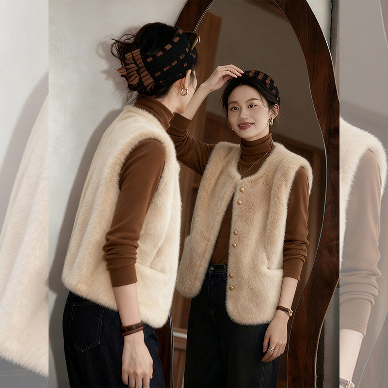 小羊羔毛绒~叠穿毛茸茸保暖无袖马甲女冬季百搭坎肩外穿背心马夹,女装/女士精品,常规大码外套,淘宝优惠券,粉丝福利购,淘宝优惠卷