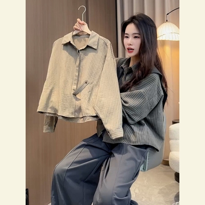 【送运费险】抖音爆款条纹衬衫女