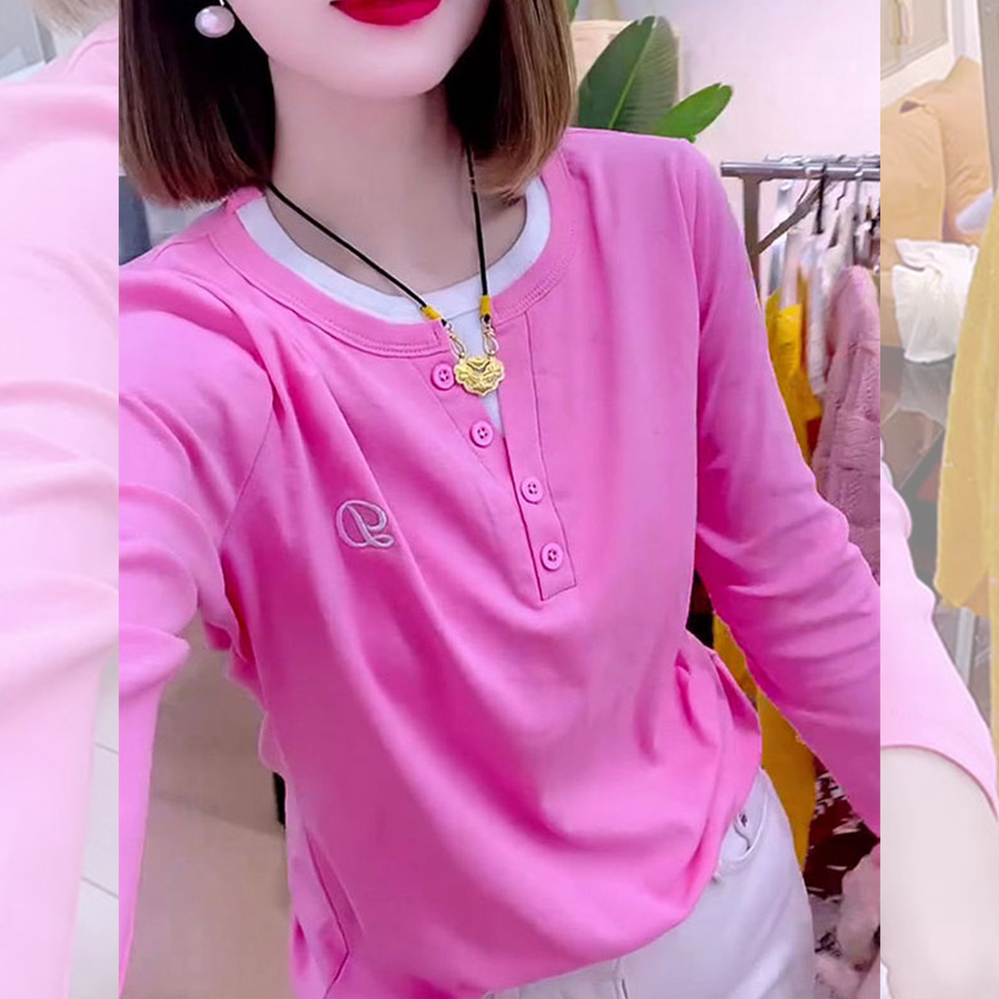 【送运费险】抖音爆款粉色上衣女