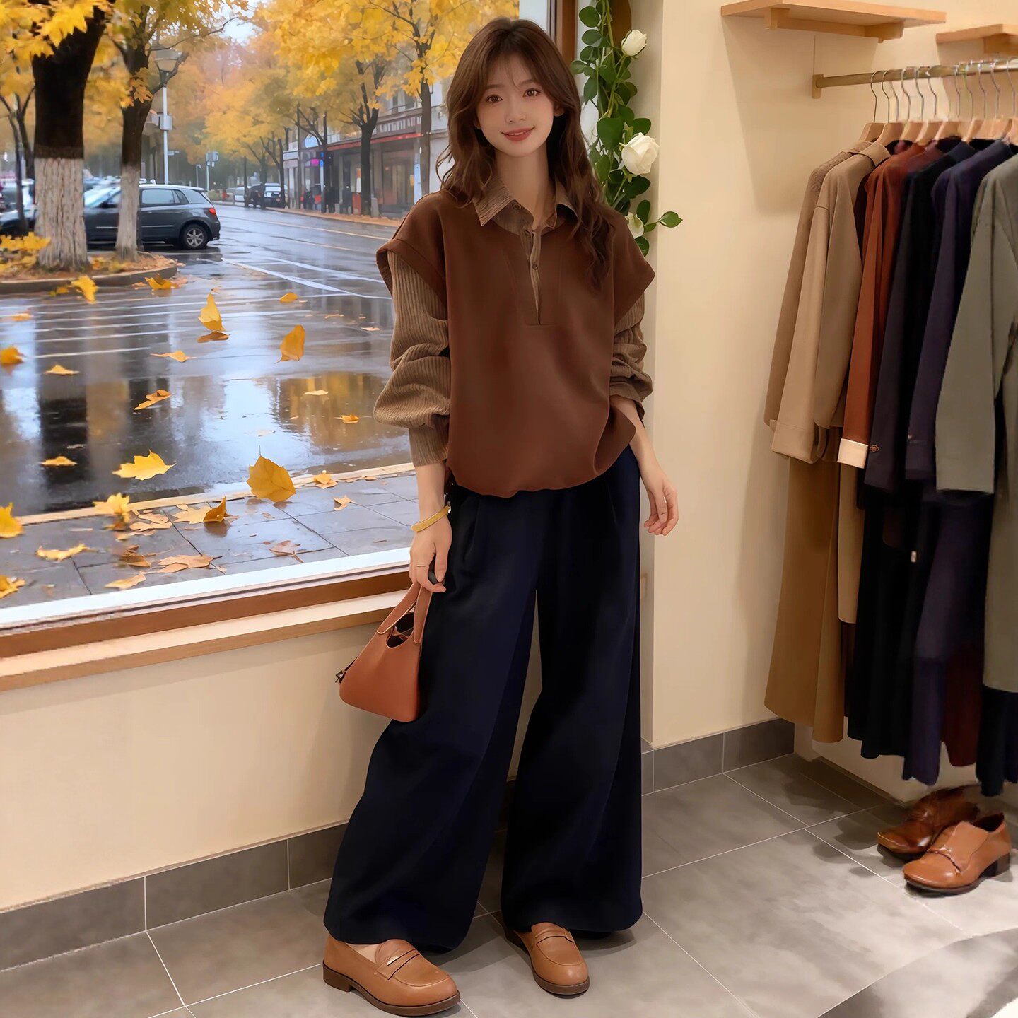 潮搭秘籍~设计感复古假两件上衣